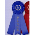 3-1/2" Stock Rosettes W/1-5/8" x 7" Ribbon - PARTICIPANT